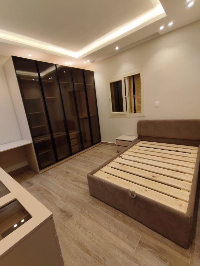Additional angle of a completed bedroom furniture project by Topniture.