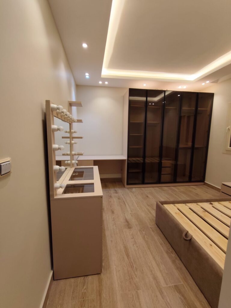 Bedroom storage and furniture details completed by Topniture.